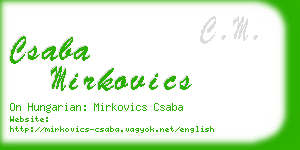 csaba mirkovics business card